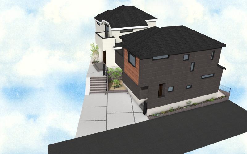 外観完成イメージパース(D.E号棟）