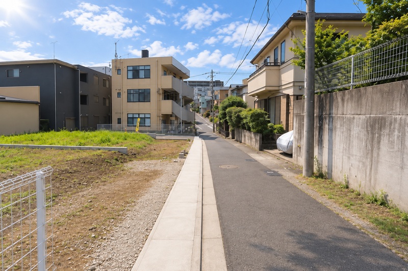 前面道路含む現地写真(8月現在)